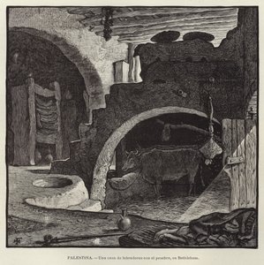 Palestina, Een boerenhuis met de kribbe, in Bethlehem