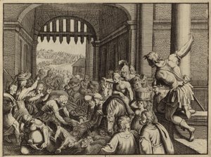 Mensen van Samaria plunderen het verlaten kamp van de Arameeërs door European School