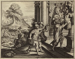 Filistijnen plaatsen het hoofd van Saul in de tempel van hun god Dagon door European School