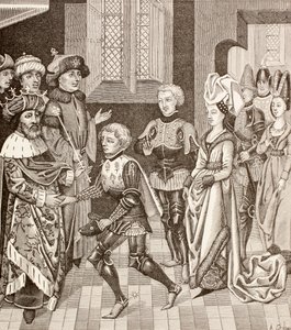 Ontvangst van Gautier-sans-Avoir door de koning van Hongarije, c.1880 door European School
