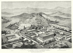Reconstructie van het oude Olympia, Griekenland door European School