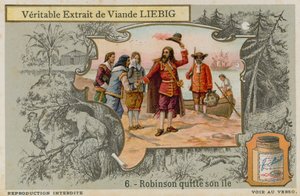 Robinson Crusoe verlaat het eiland