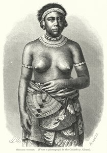 Samoaanse vrouw (gravure) door European School