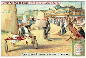 Strandzeilen op het strand van Biarritz