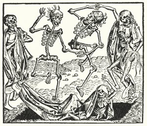Skeletten van een middeleeuwse dodendans door European School