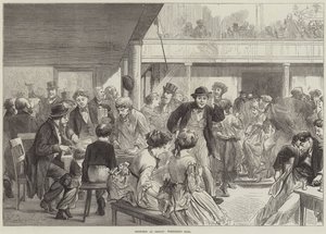 Schetsen in Berlijn, bal van arbeiders (gravure) door European School