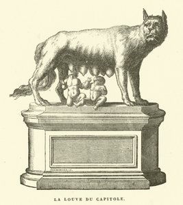 De Capitolijnse Wolvin, bronzen beeld van de wolvin die Romulus en Remus, de stichters van Rome, zoogt