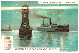 De vuurtoren van Oresund, tussen Denemarken en Zweden