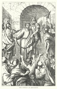 Het Tumult in Jeruzalem (gravure) door European School