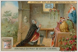 De ridder bidt in een kapel