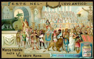 Triomfantelijke mars langs de Via Sacra, Rome