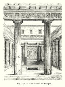 Een huis in Pompeii (gravure) door European School