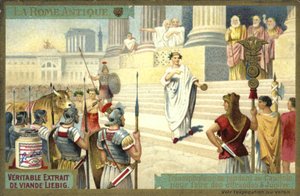 Overwinnaar bezoekt het Capitool om offers te brengen aan Jupiter, Oud Rome door European School