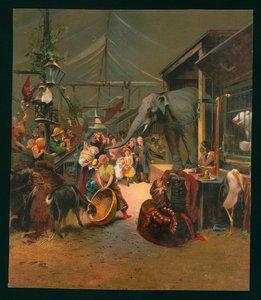 Bezoekers van een menagerie