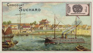 Oorlogsschip bij Taku, China, Bokseropstand, 1900 door European School