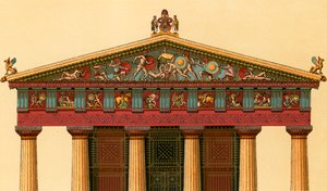 Westelijke gevel van de Tempel van Athene, in Aigina