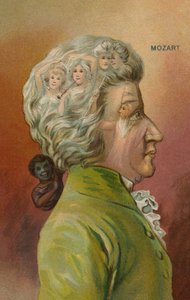 Wolfgang Amadeus Mozart, Oostenrijks componist (chromolitho) door European School