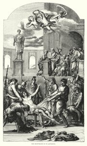 Het Martelaarschap van St. Laurentius door Eustache (after) Le Sueur