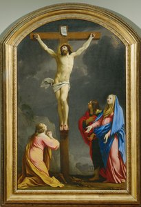 Christus aan het kruis, tussen de Magdalena, de Maagd en Sint Jan - Kruisiging ... door Eustache (studio of) Le Sueur