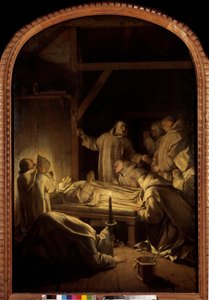 Leven van Sint Bruno: De dood van Sint Bruno op 6/10/1101 door Eustache Le Sueur