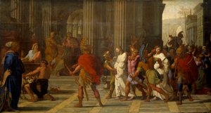 Sint Gervais en Sint Protais voor Astasius, weigeren te offeren aan Jupiter door Eustache Le Sueur
