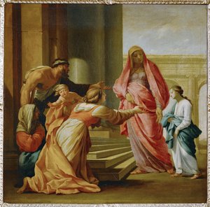 De maagd Maria naar de tempel gebracht (schilderij op doek)