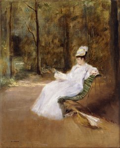 Zittend op een Bank, c.1848 door Eva Gonzalès