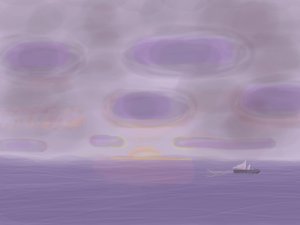 Atlantische Oceaan, 2015 (met de hand getekend op een iPad met een Apple potlood) door Evan Sklar