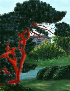 Conifeer in Litchfield Villa, Prospect Park (digitale kunst) door Evan Sklar