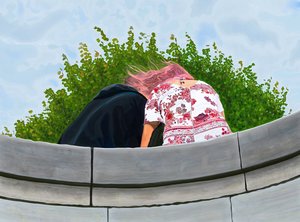 Paar in de tuin van Toulleries (digitale kunst) door Evan Sklar