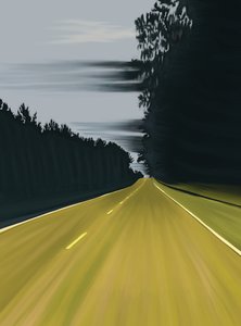 Rijden naar Columbia, South Carolina, 2025 (digitale kunst) door Evan Sklar