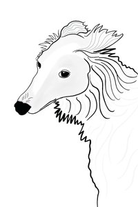 Lijntekening van Silken Windhound (digitale kunst) door Evan Sklar