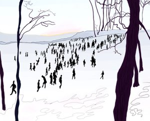 Prospect Park, winter (digitale kunst) door Evan Sklar