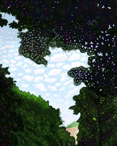 Lucht en Avenue vanuit Prospect Park, Brooklyn (digitale kunst) door Evan Sklar