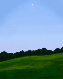 Vermont Field, Dawn (digitale kunst) door Evan Sklar