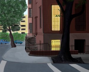 Willow and Middagh Street, 2016 (met de hand getekend op een iPad met een Apple-potlood)