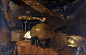 Muziekinstrumenten. Schilderij door Evaristo Baschenis (1617 - 1677). door Evaristo Baschenis
