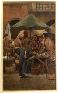 Piazza delle erbe 1892 door Evaristo Cappelli