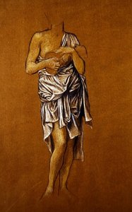 Linker vrouwelijke smekeling op een steiger door Evelyn De Morgan