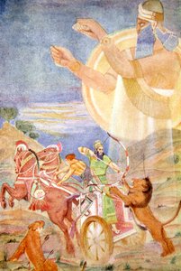 Tiglath-Pileser I geleid door Ninib, 1916 door Evelyn Paul