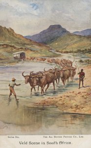 Boeren die vee drijven, Zuid-Afrika door Evelyn Stuart Hardy