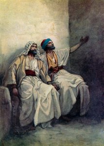 Paulus en Silas vrolijk in de gevangenis (kleur litho)