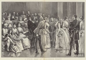 Een staatsbal in Buckingham Palace door Everard Hopkins