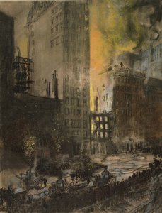 Brand op 24th Street, New York City door Everett Shinn