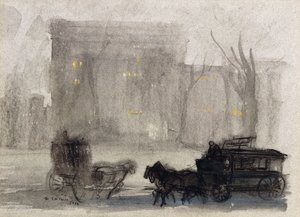 Uitzicht op New York - Washington Square door Everett Shinn