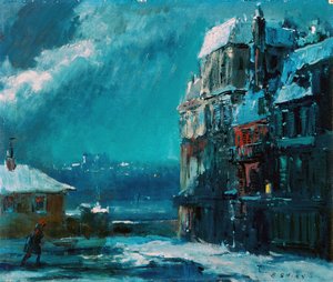 Winternacht, Parijs door Everett Shinn