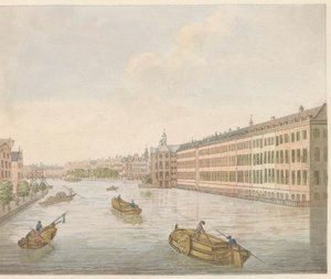Gezicht op de Binnen-Amstel, ca. 1810-1813 door Evert Maaskamp