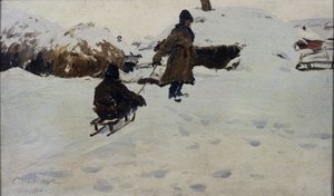 Winter, 1902 door Evgeni Ivanovich Stolitsa