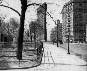 Flatiron Building en Madison Square, New York City, VS door Ewing Galloway