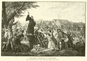 Whitefield die predikt in Moorfields